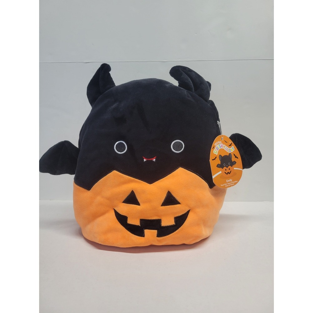 Squishmallows NWT Emily the Bat in‎ Pumpkin Trick or Treat Bag 12" Plush
